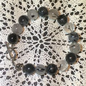tourmalinated quartz ⭐️ bracelet ⭐️ toggle